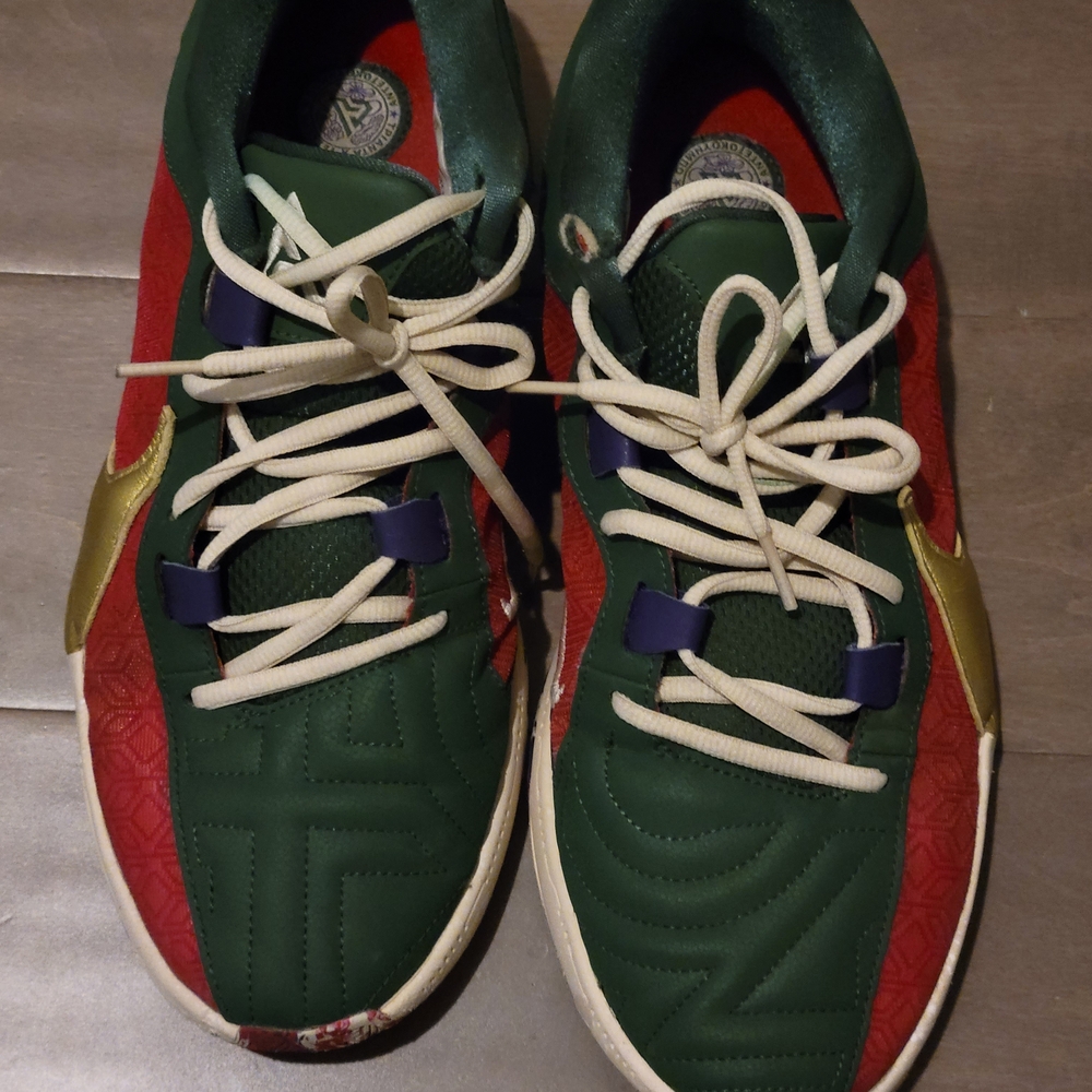 Nike Green and Red Athletic Shoes